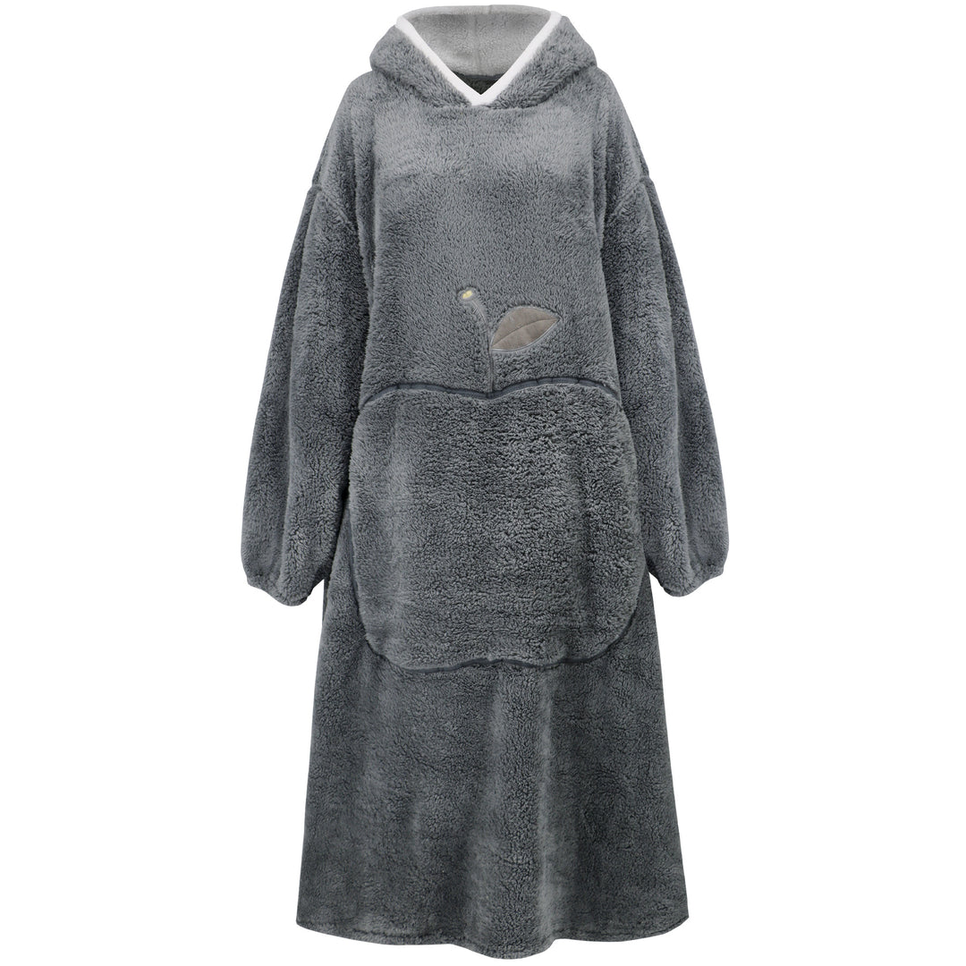 Damen Kuscheliger Hoodie-Decke mit großen Taschen und kontrastierendem Innenfutter Drune