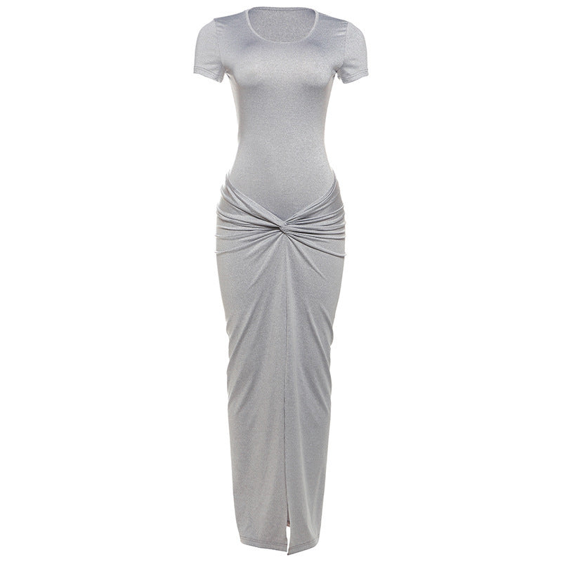 Damen Elegantes Maxi-Kleid mit schmeichelndem Knotendetail Drune