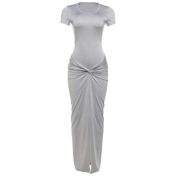 Damen Elegantes Maxi-Kleid mit schmeichelndem Knotendetail Drune