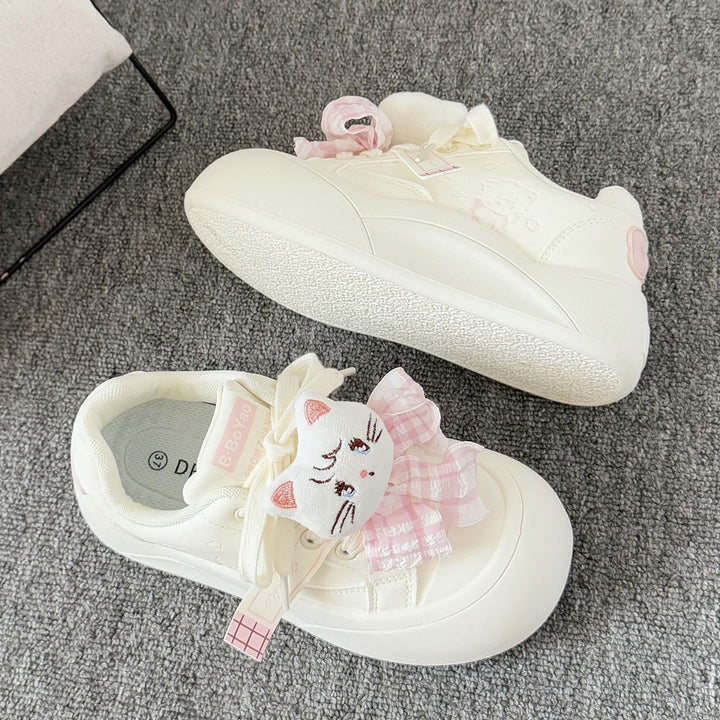 Damen Sportliche Sneaker mit verspieltem Katzenmotiv und weich gepolsterter Sohle Drune