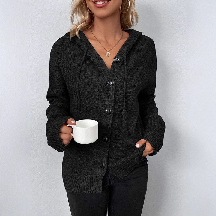 Damen Modischer Strickpullover mit Kapuze