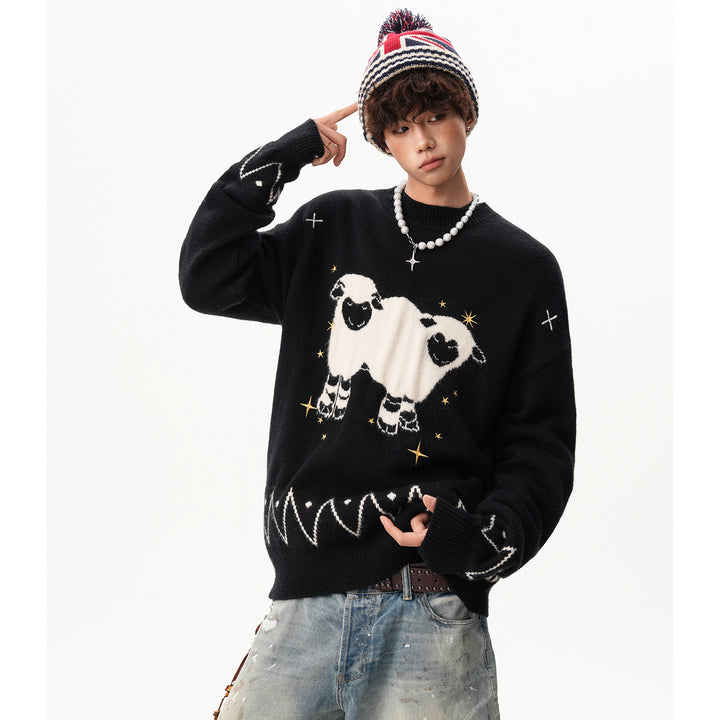 Herren Grobstrickpullover mit tierischem Motiv Drune