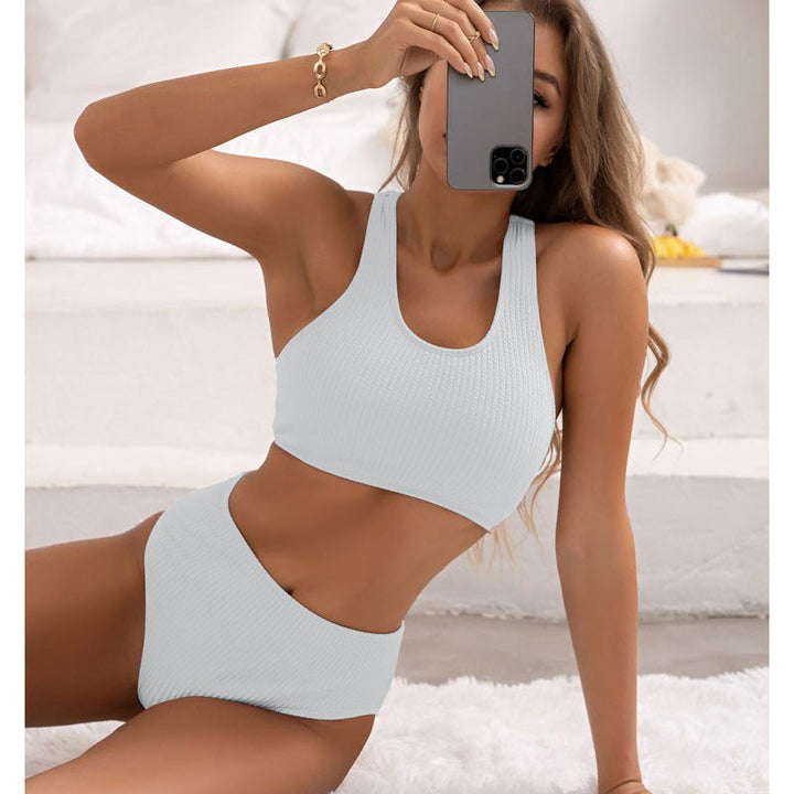 Damen Hochtailliertes Bikini-Set mit sportlichem Schnitt und atmungsaktiven Materialien Drune