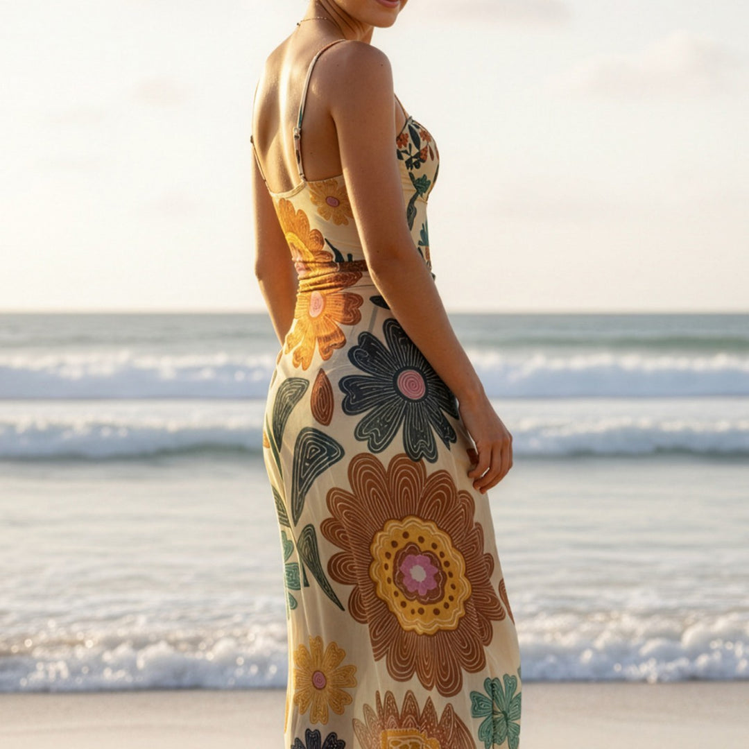 Damen Strandkleid mit verspieltem Blumendesign Drune