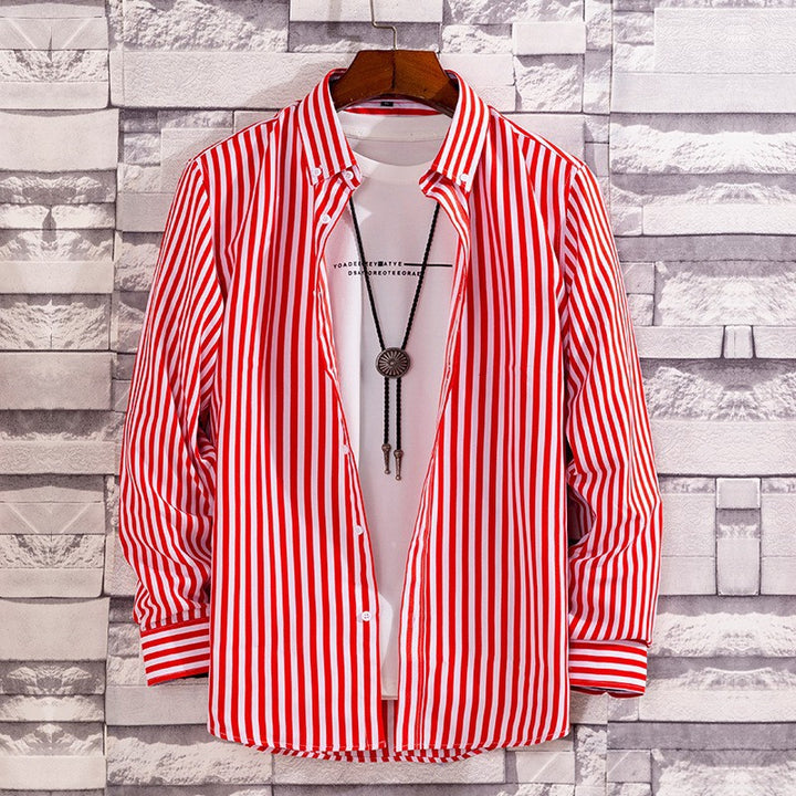 Herren nan lässige Hemdjacke aus leichter Baumwollmischung mit Button-Down-Kragen Drune
