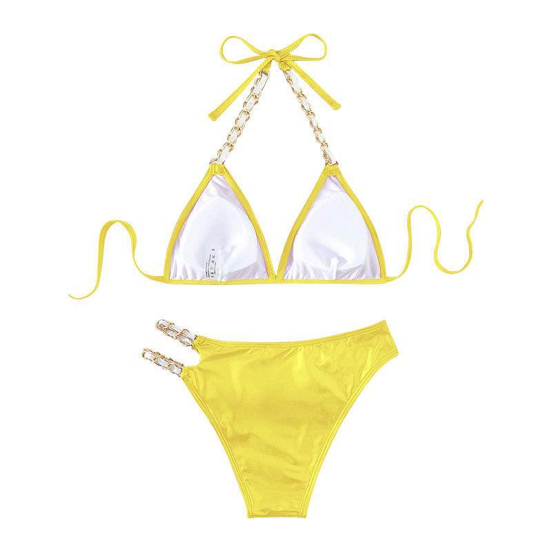 Damen Triangel-Bikini mit glamourösen Kettenakzenten Drune