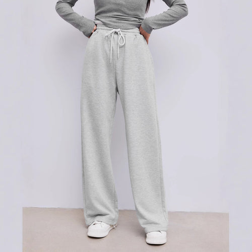 Damen Bequeme Sweatpants mit hohem Bund und weitem Schnitt Drune