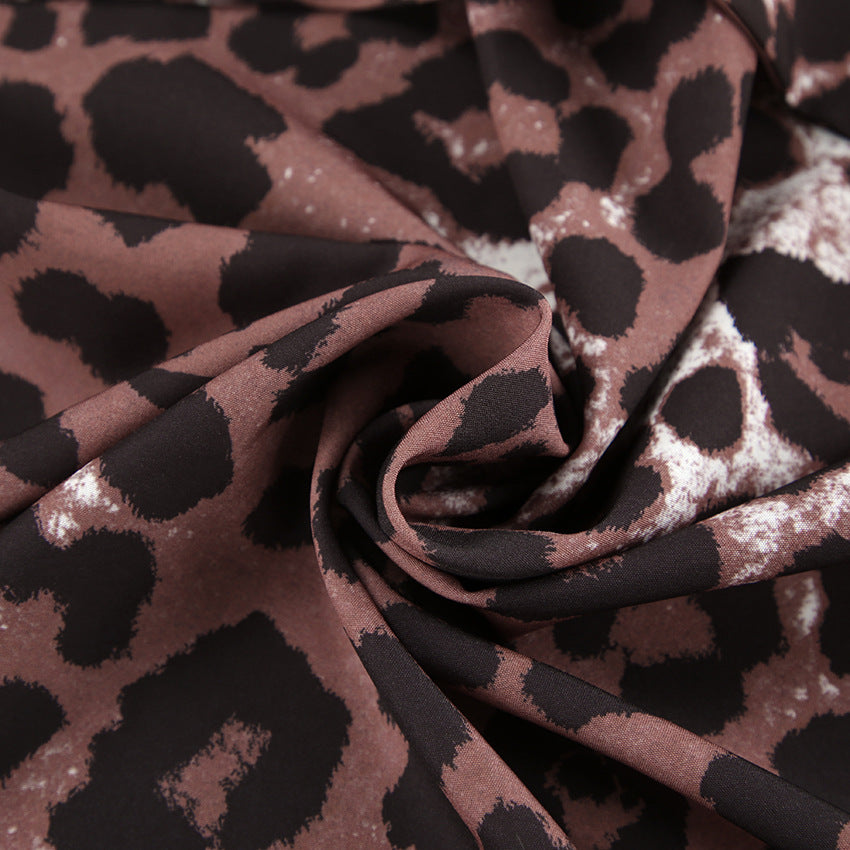 Damen Kimono-Morgenmantel mit Leopardenmuster und lockerer Passform Drune