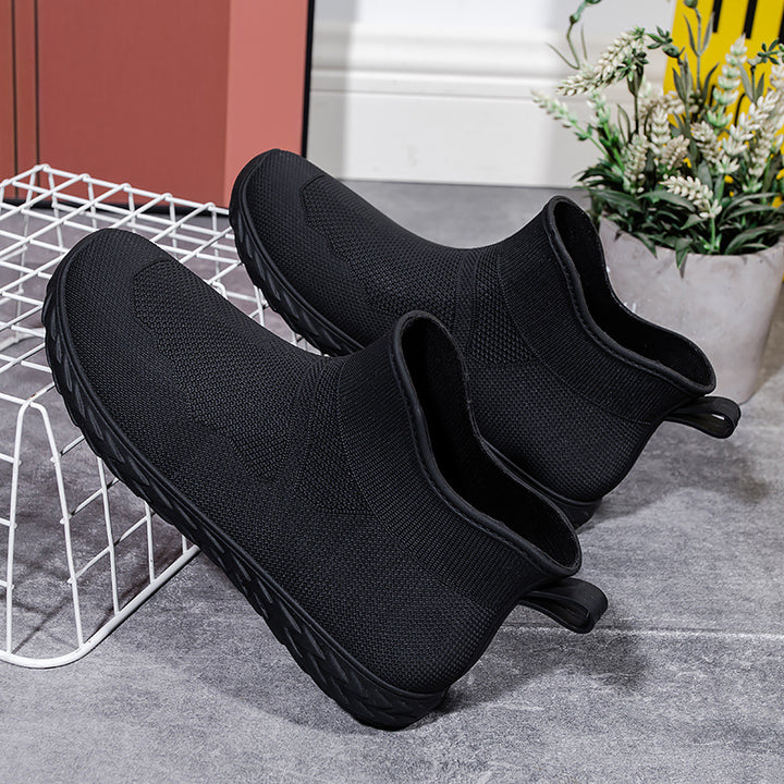 Damen Elastischer Strick-Slip-On Ankle-Sneaker mit Profilsohle Drune