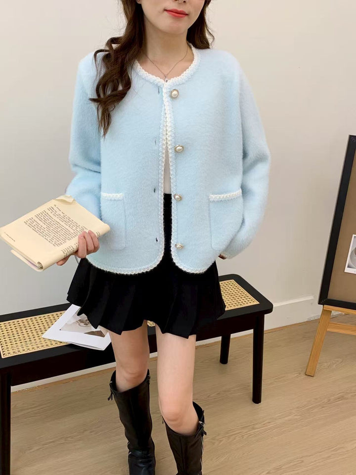 Damen Elegante Strickjacke mit dekorativer Knopfleiste und Taschen Drune