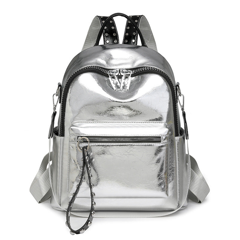 Drune | Rucksack - Silber - Hochwertiges Leder mit Polyester-Futter