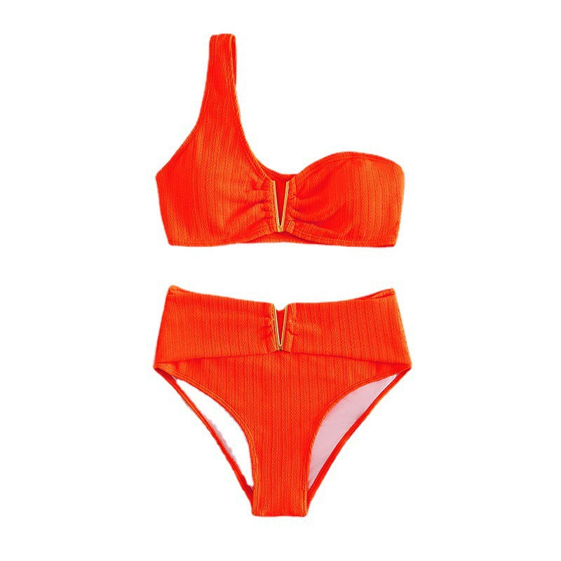 Damen Hochtailliertes Bikini-Set mit elegantem Schnitt und modischem Ring-Detail Drune