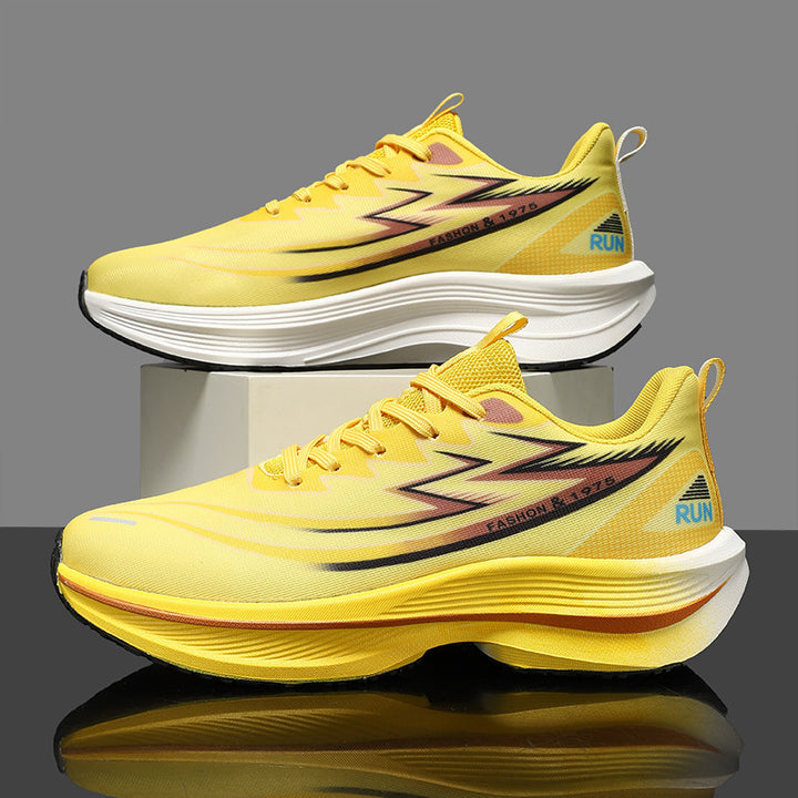 Unisex gedämpfte Straßenlauf-Sneaker mit doppelschichtiger Komfort-Zwischensohle und reflektierenden Designstreifen Drune