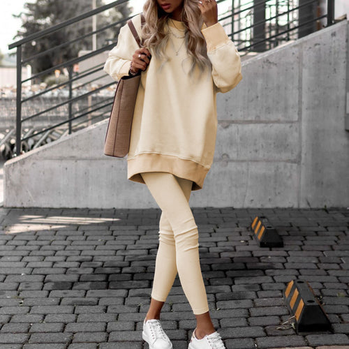 Damen Oversized Sweatshirt mit gestepptem Design und Komfort Fit Drune