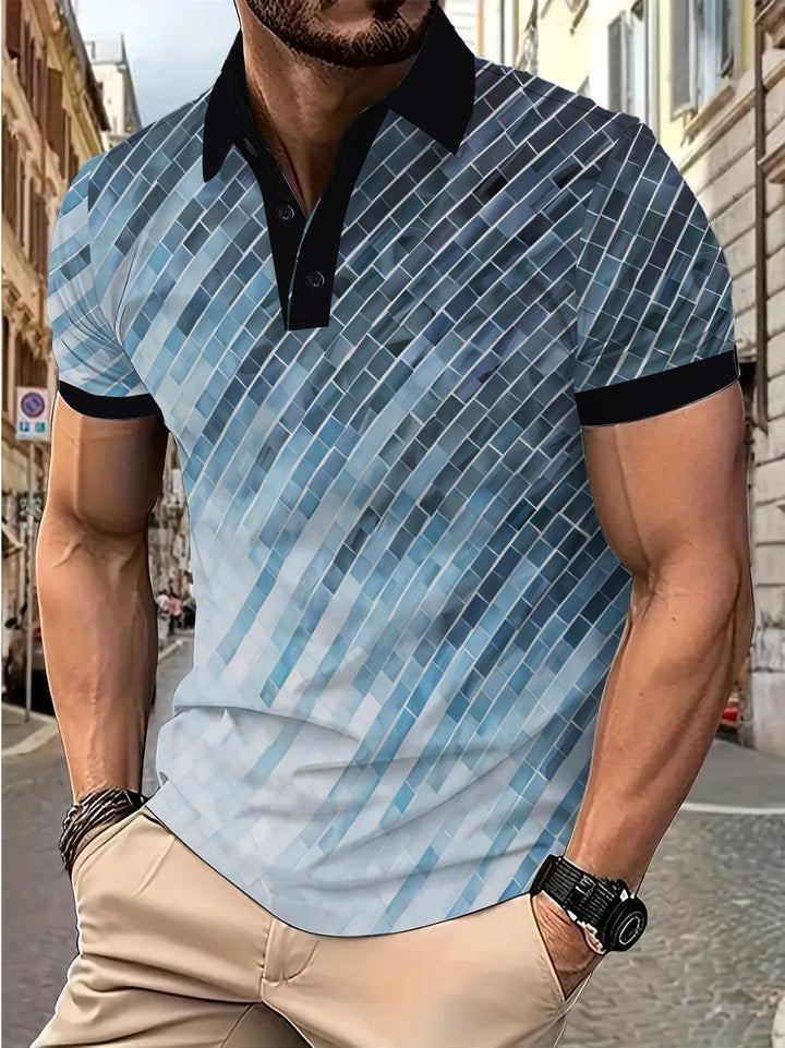 Herren Poloshirt mit dynamischem Grafikdesign Drune
