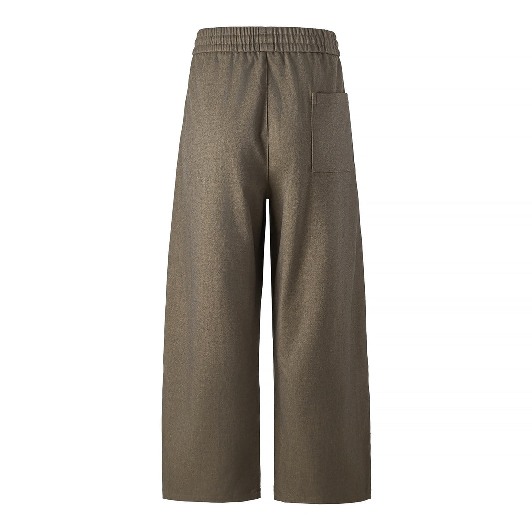 Damen Hochtaillierte Culotte-Hose mit weitem Bein und elastischem Bund Drune