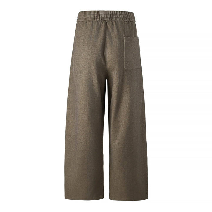 Damen Hochtaillierte Culotte-Hose mit weitem Bein und elastischem Bund Drune