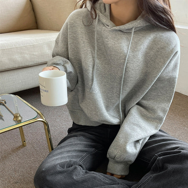 Damen lässiger cropped Hoodie mit voluminösen Ärmeln Drune