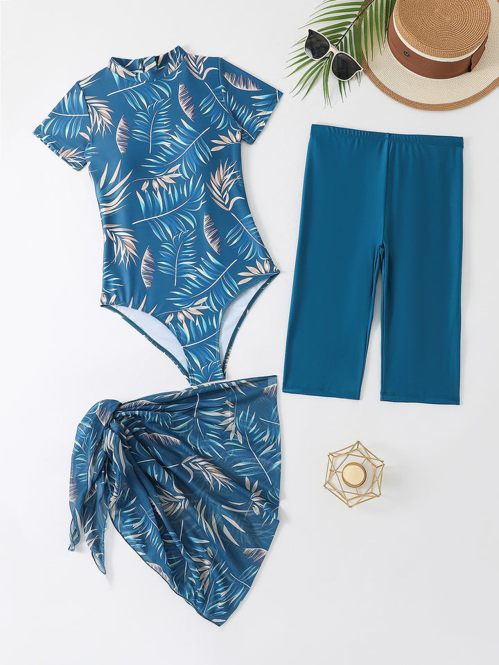 Damen Sportlicher Badeanzug mit stylischem Shorts-Design Drune