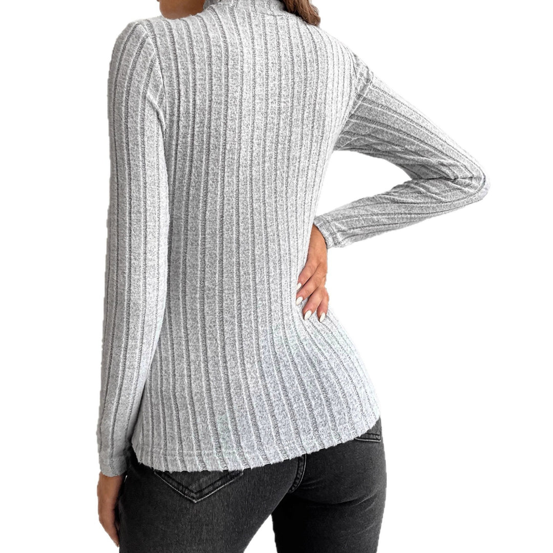 Damen Langarm Shirt mit Rippendesign Drune