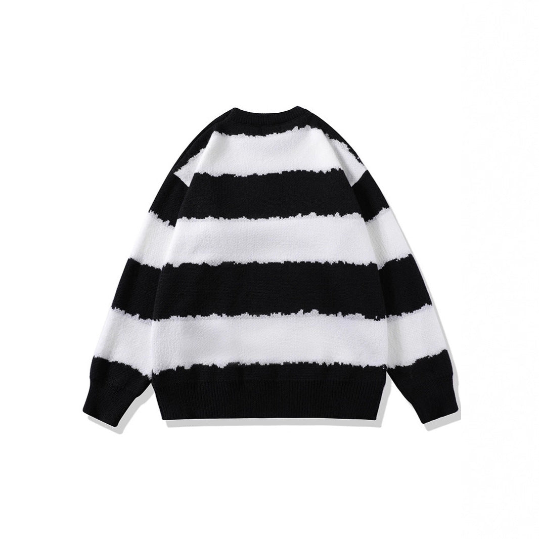 Damen Gemütlicher gestreifter Pullover Drune