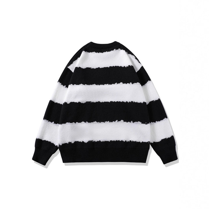 Damen Gemütlicher gestreifter Pullover Drune