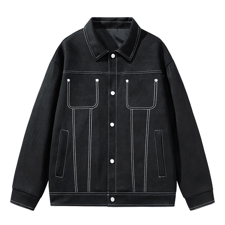 Herren Modische Wildlederjacke mit praktischen Taschen Drune