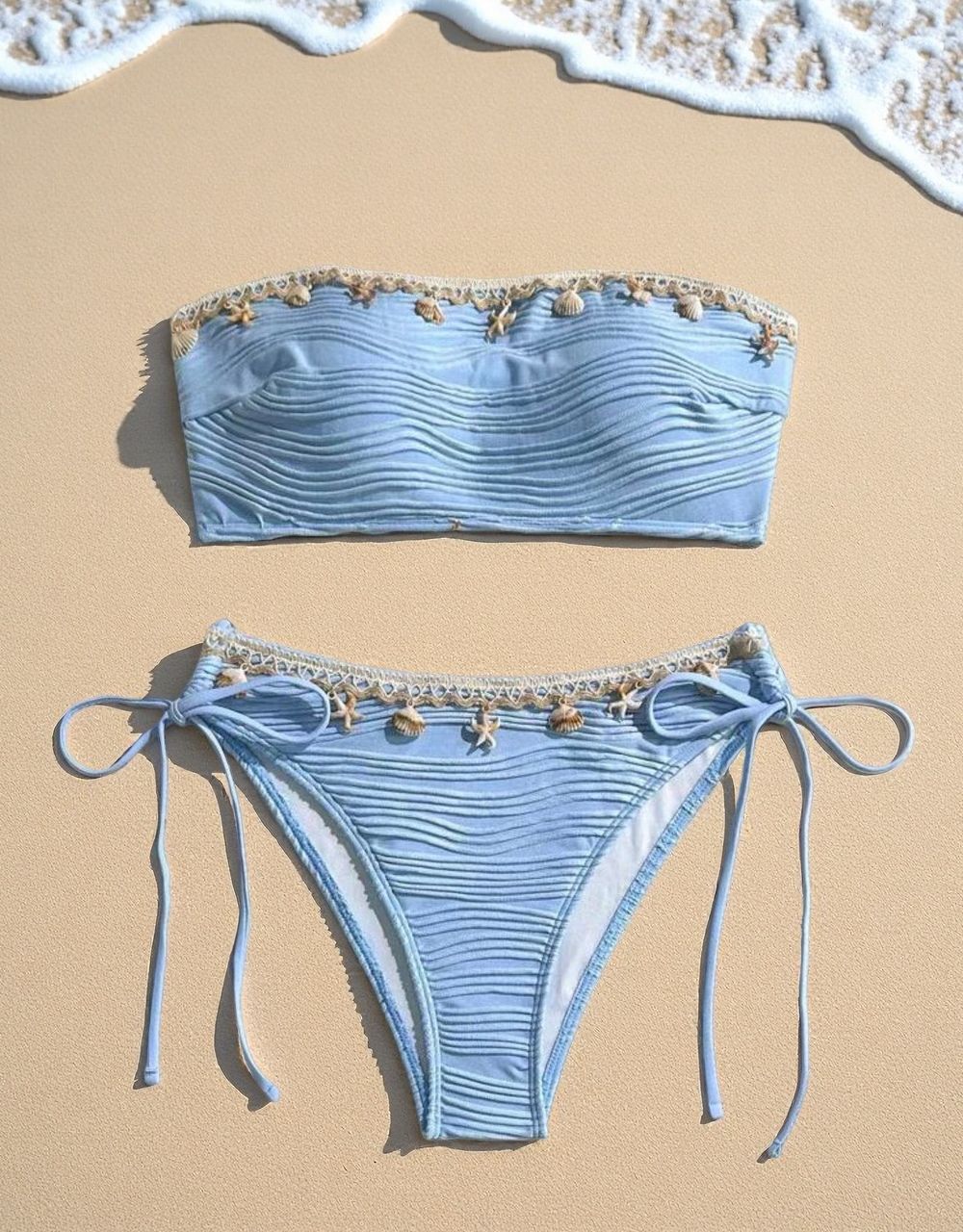 Damen Bandeau-Bikini mit raffinierten Muschel-Details Drune