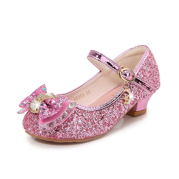 Mädchen Elegante Glitzer Ballerinas mit dekorativer Schleifen- und Strassapplikation Drune