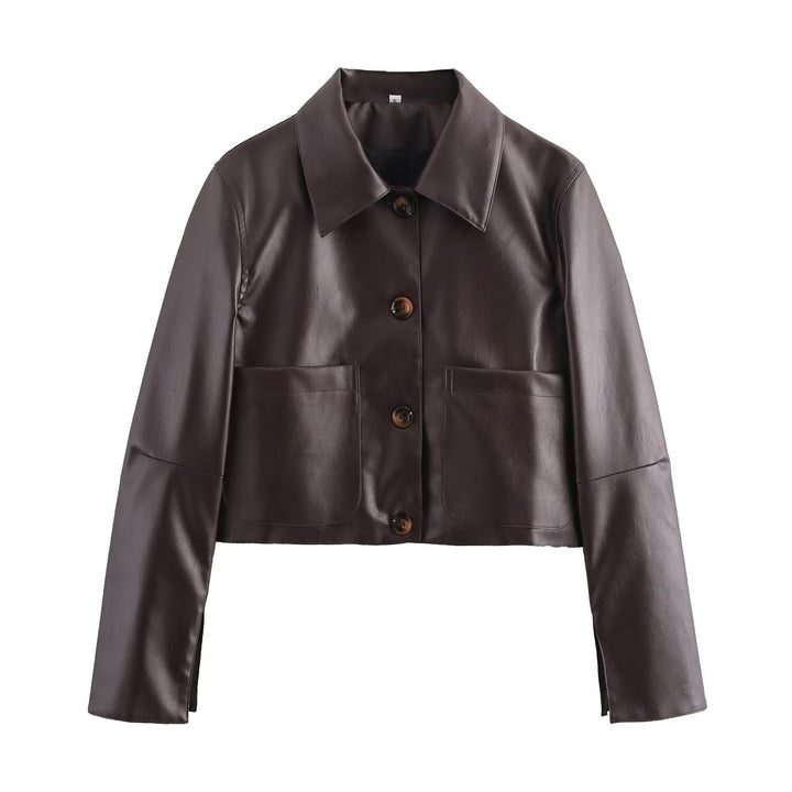 Drune | Einfarbige Lederjacke