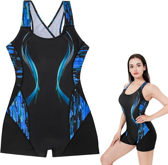Damen Sportlicher Einteiler-Badeanzug Drune