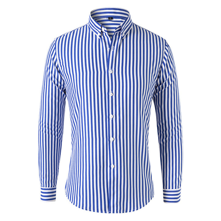 Herren Gestreiftes Slim‑Fit Hemd mit Button‑Down‑Kragen und taillierter Silhouette Drune