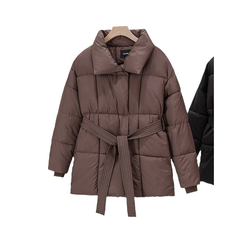 Damen Wattierte Jacke mit Gürtel und eleganter Kragenform Drune