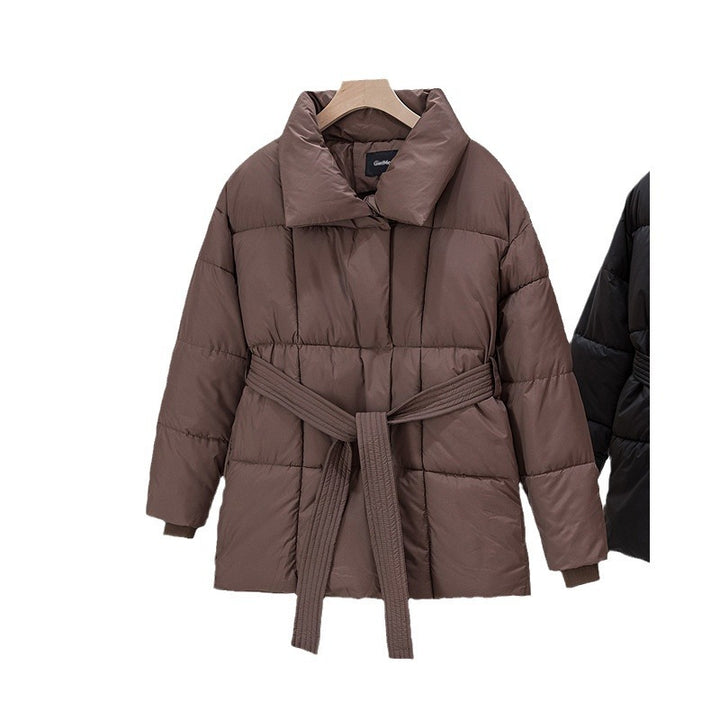 Damen Wattierte Jacke mit Gürtel und eleganter Kragenform Drune