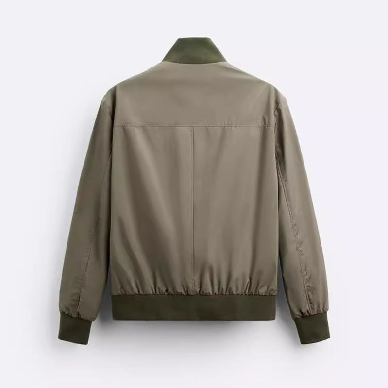 Herren Casual-Bomberjacke mit hohem Kragen und praktischen Taschen Drune
