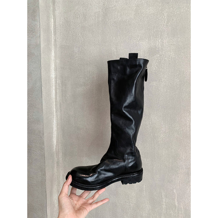 Damen Tall Leder Reitstiefel Drune