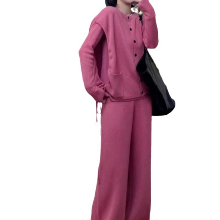 Damen Grobstrickjacke mit praktischen Seitentaschen und Knopfverschluss Drune