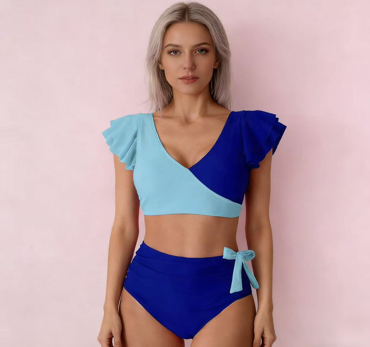 Damen Hochtailliertes Bikini-Set mit Rüschendetails Drune