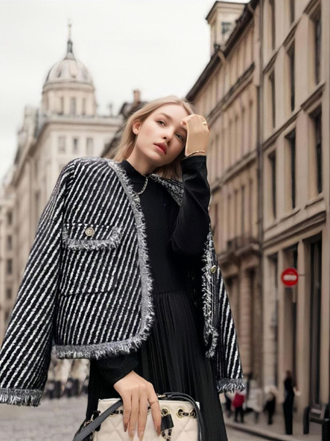 Damen Strickjacke mit dekorativen Knöpfen und weichem Textil Drune