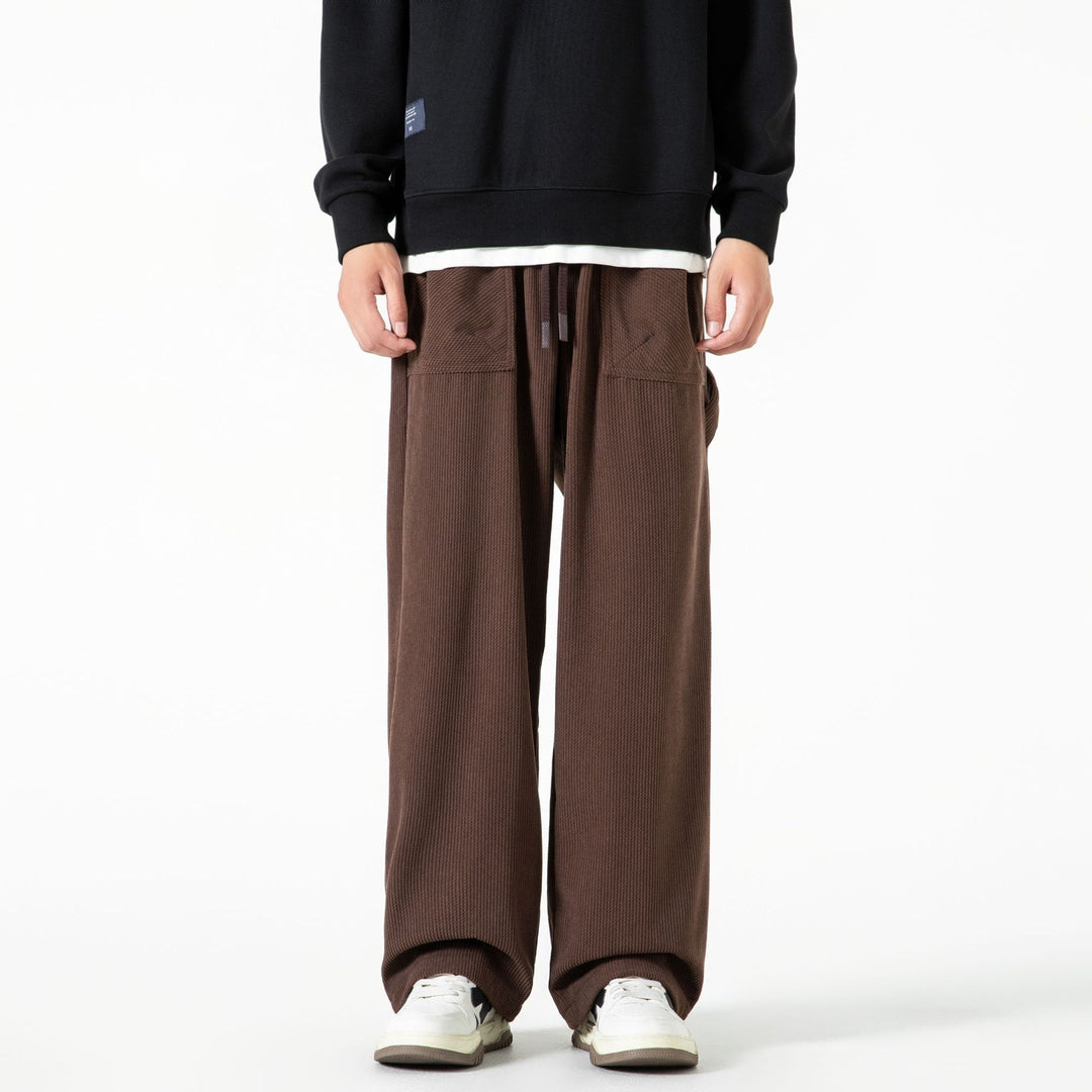 Damen Cordhose mit weitem Bein, elastischem Bund und aufgesetzten Taschen Drune
