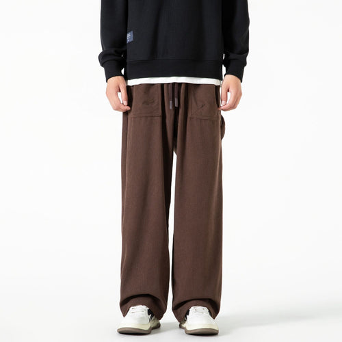 Damen Cordhose mit weitem Bein, elastischem Bund und aufgesetzten Taschen Drune