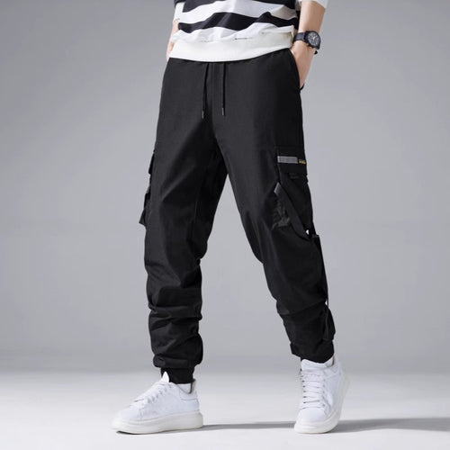 Herren Tech‑Cargo‑Jogger mit taktischen Klappentaschen, verstellbaren Nylonriemen und elastischem Knöchelsaum Drune