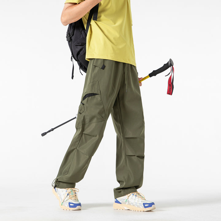 Herren Oversized Cargo‑Hose mit Tunnelzugbund, multifunktionalen Klapp‑ und Beintaschen sowie verstellbaren Kordelabschlüssen Drune