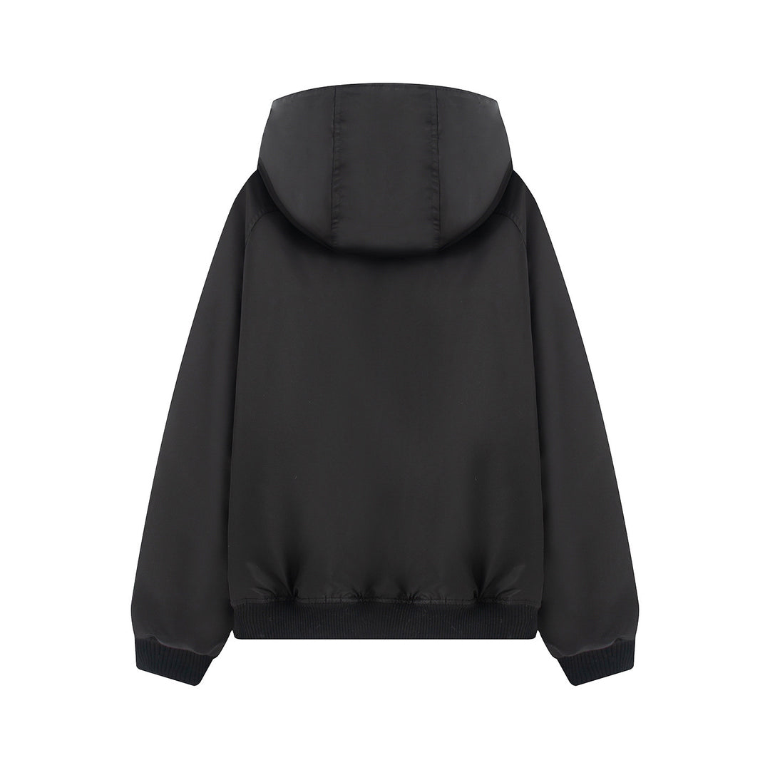 Damen nan wattierte Kapuzenjacke mit Teddyfutter, verdeckter Reißverschluss und Rippbündchen Drune