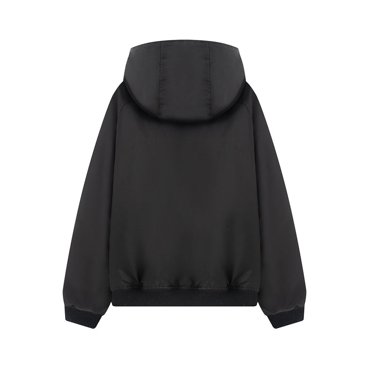 Damen nan wattierte Kapuzenjacke mit Teddyfutter, verdeckter Reißverschluss und Rippbündchen Drune