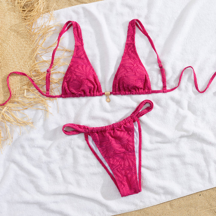 Damen Triangel-Bikini mit floralem Design Drune