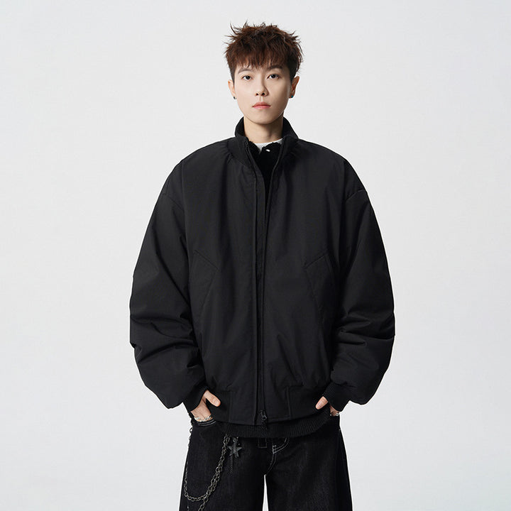 Herren Oversized Bomberjacke mit wattierter Füllung und geripptem Saum Drune