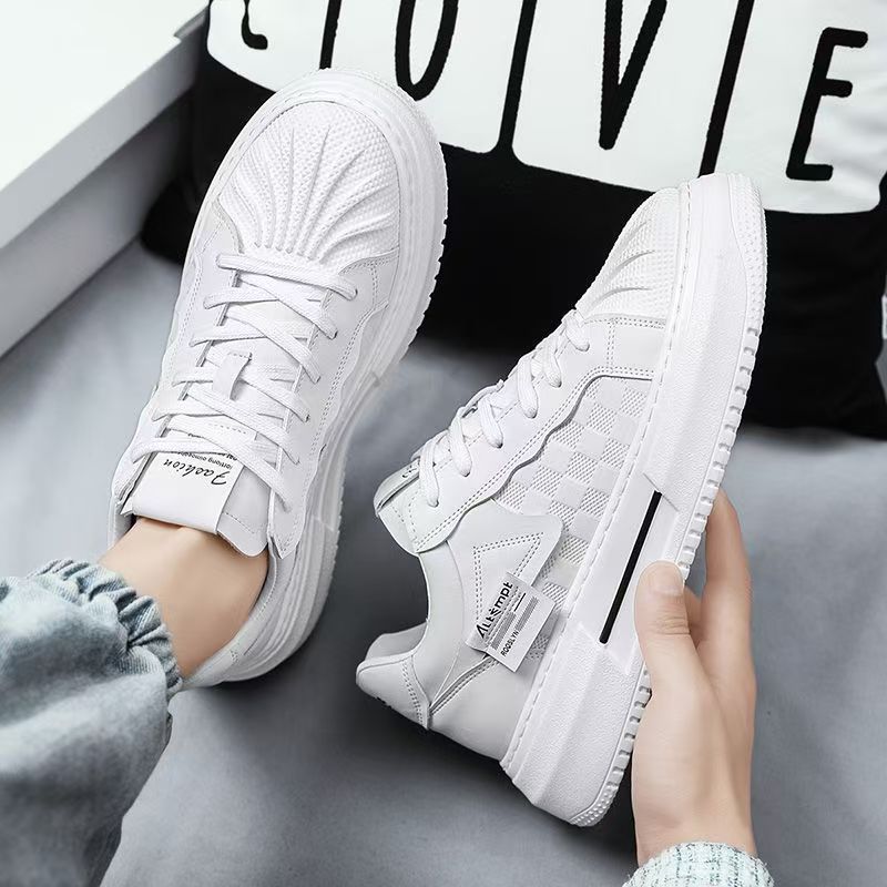 Damen modische Plattform Sneakers mit trendigem Karomuster und bequemer Dämpfung Drune