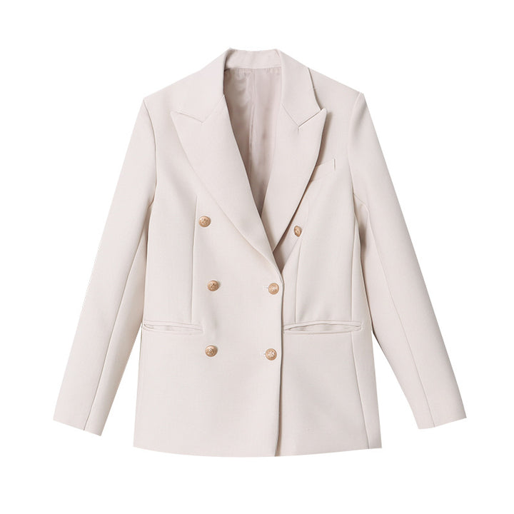 Damen klassische Doppelreiher Blazer Drune