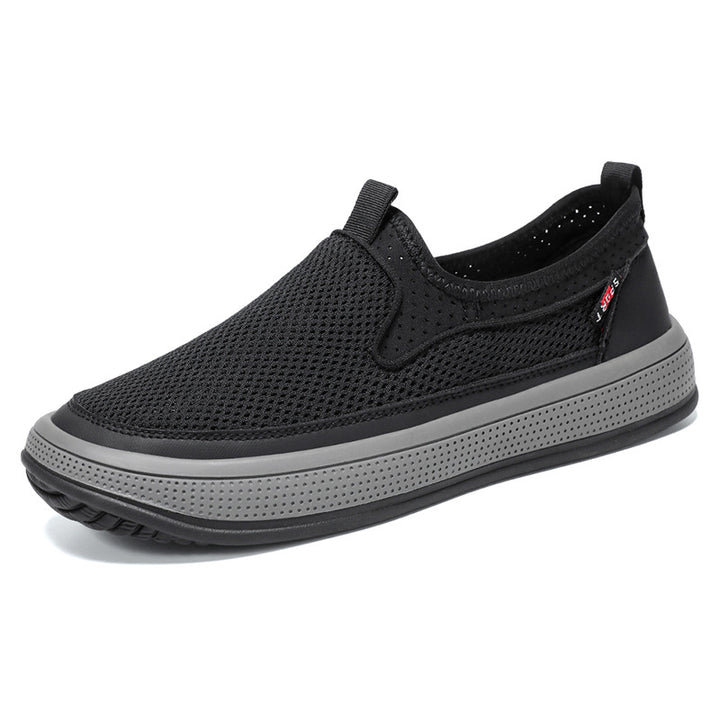 Herren nan atmungsaktiver Slip-On Mesh-Sneaker mit elastischem Einstieg und perforierter EVA-Plateausohle Drune